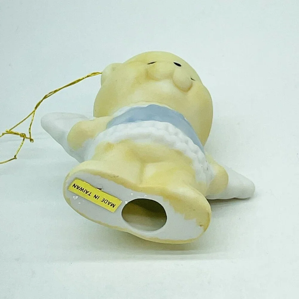 VTG Christmas Around The World Ornament Angel Bear Hand Painted Porcelain Taiwan